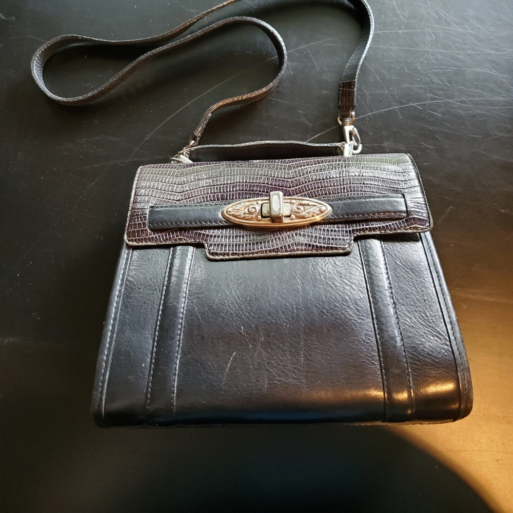 Brighton black leather bag